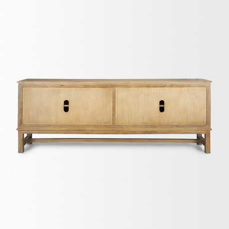 Truss Cool Brown Wood 4 Door Closed Sideboard by Mercana at Eve Furniture