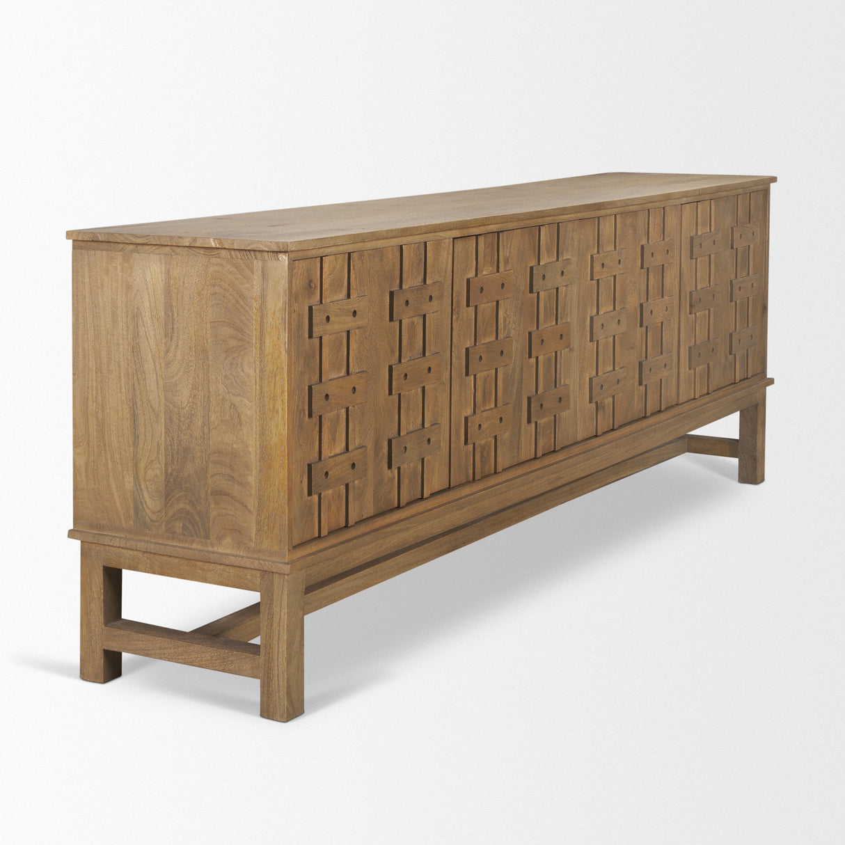 Truss Cool Brown Wood 4 Door Closed Sideboard by Mercana at Eve Furniture