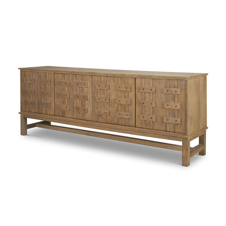 Truss Cool Brown Wood 4 Door Closed Sideboard by Mercana at Eve Furniture