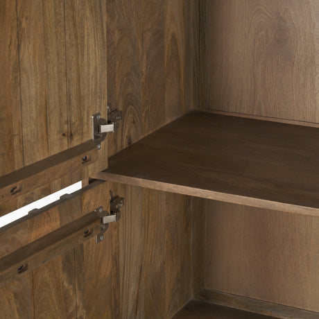 Truss Cool Brown Wood 6 Door Tall Cabinet by Mercana at Eve Furniture