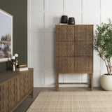 Truss Cool Brown Wood 6 Door Tall Cabinet by Mercana at Eve Furniture