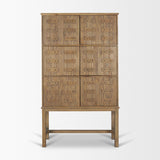 Truss Cool Brown Wood 6 Door Tall Cabinet by Mercana at Eve Furniture