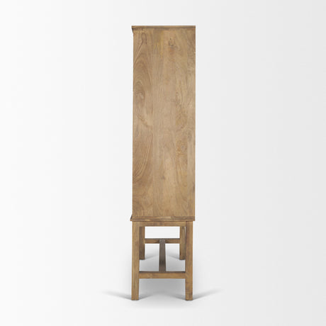 Truss Cool Brown Wood 6 Door Tall Cabinet by Mercana at Eve Furniture