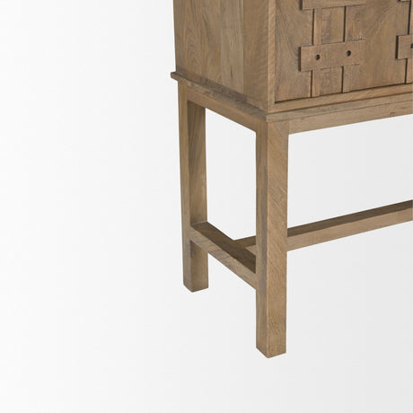 Truss Cool Brown Wood 6 Door Tall Cabinet by Mercana at Eve Furniture