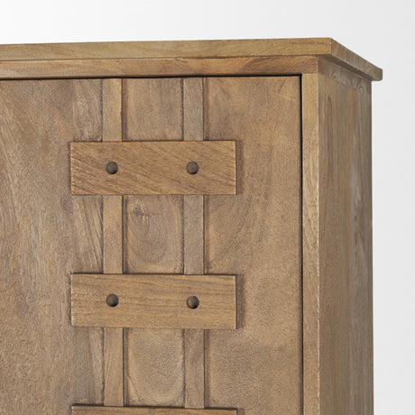 Truss Cool Brown Wood 6 Door Tall Cabinet by Mercana at Eve Furniture