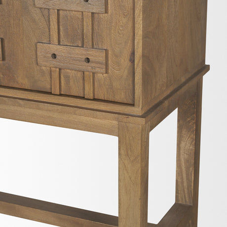 Truss Cool Brown Wood 6 Door Tall Cabinet by Mercana at Eve Furniture