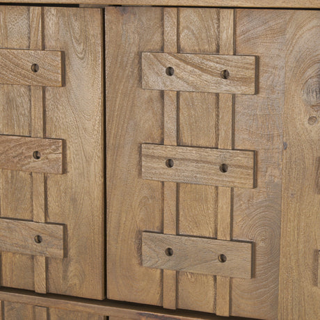 Truss Cool Brown Wood 6 Door Tall Cabinet by Mercana at Eve Furniture