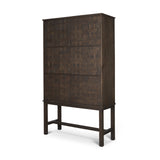 Truss Dark Brown Wood 6 Door Tall Cabinet by Mercana at Eve Furniture