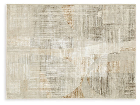 Truward Linen/Gray/Caramel Medium Rug by Ashley at Eve Furniture