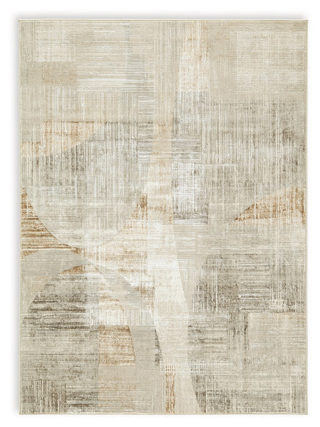Truward Linen/Gray/Caramel Medium Rug by Ashley at Eve Furniture