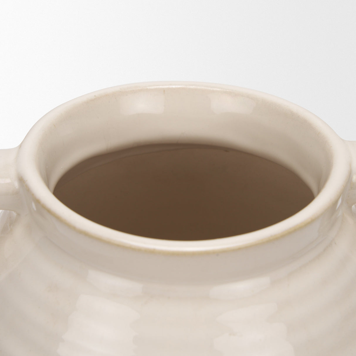 Tryna Large Beige w/ Matte Brown Ceramic Vase by Mercana at Eve Furniture