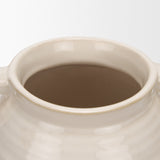 Tryna Large Beige w/ Matte Brown Ceramic Vase by Mercana at Eve Furniture