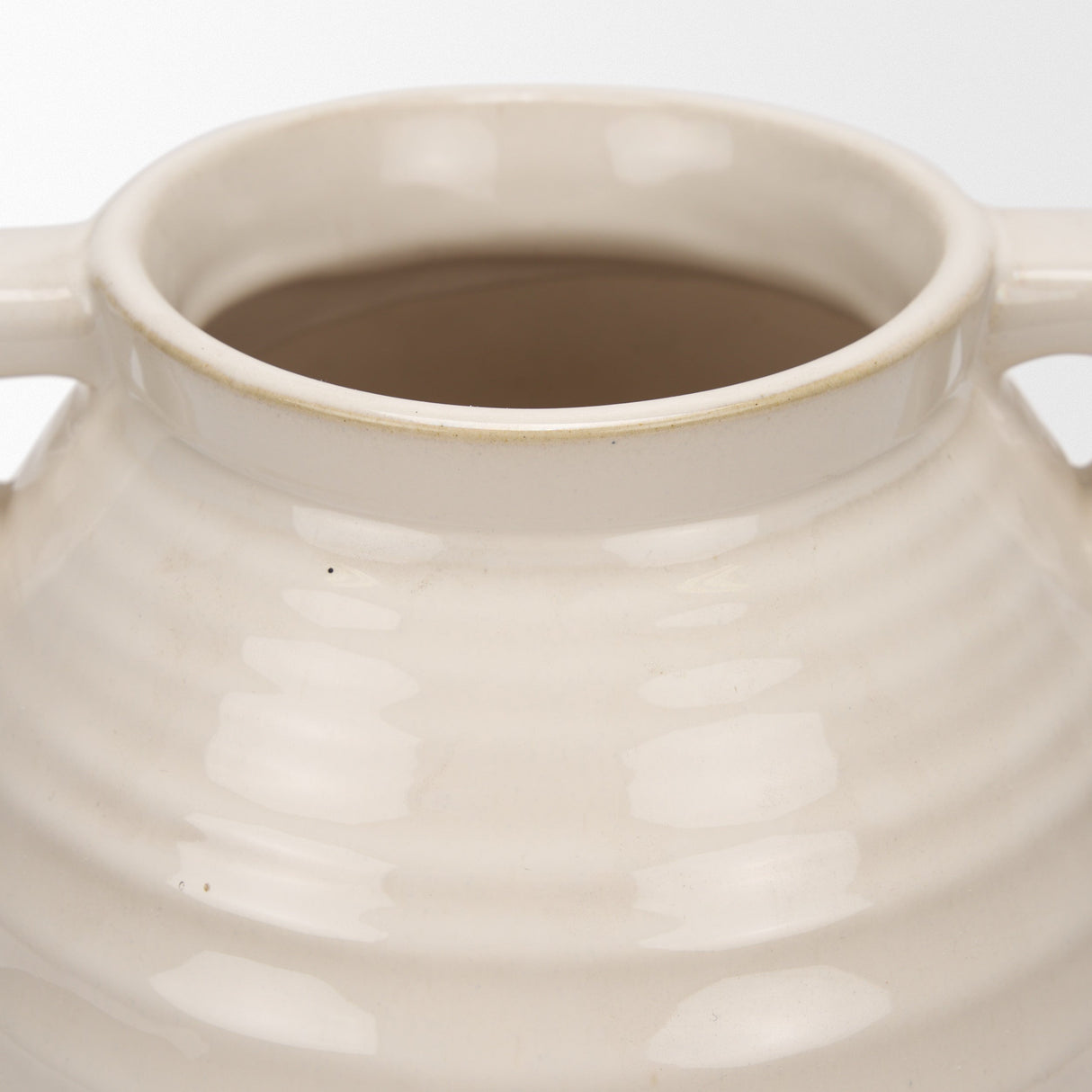 Tryna Large Beige w/ Matte Brown Ceramic Vase by Mercana at Eve Furniture