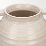 Tryna Large Beige w/ Matte Brown Ceramic Vase by Mercana at Eve Furniture