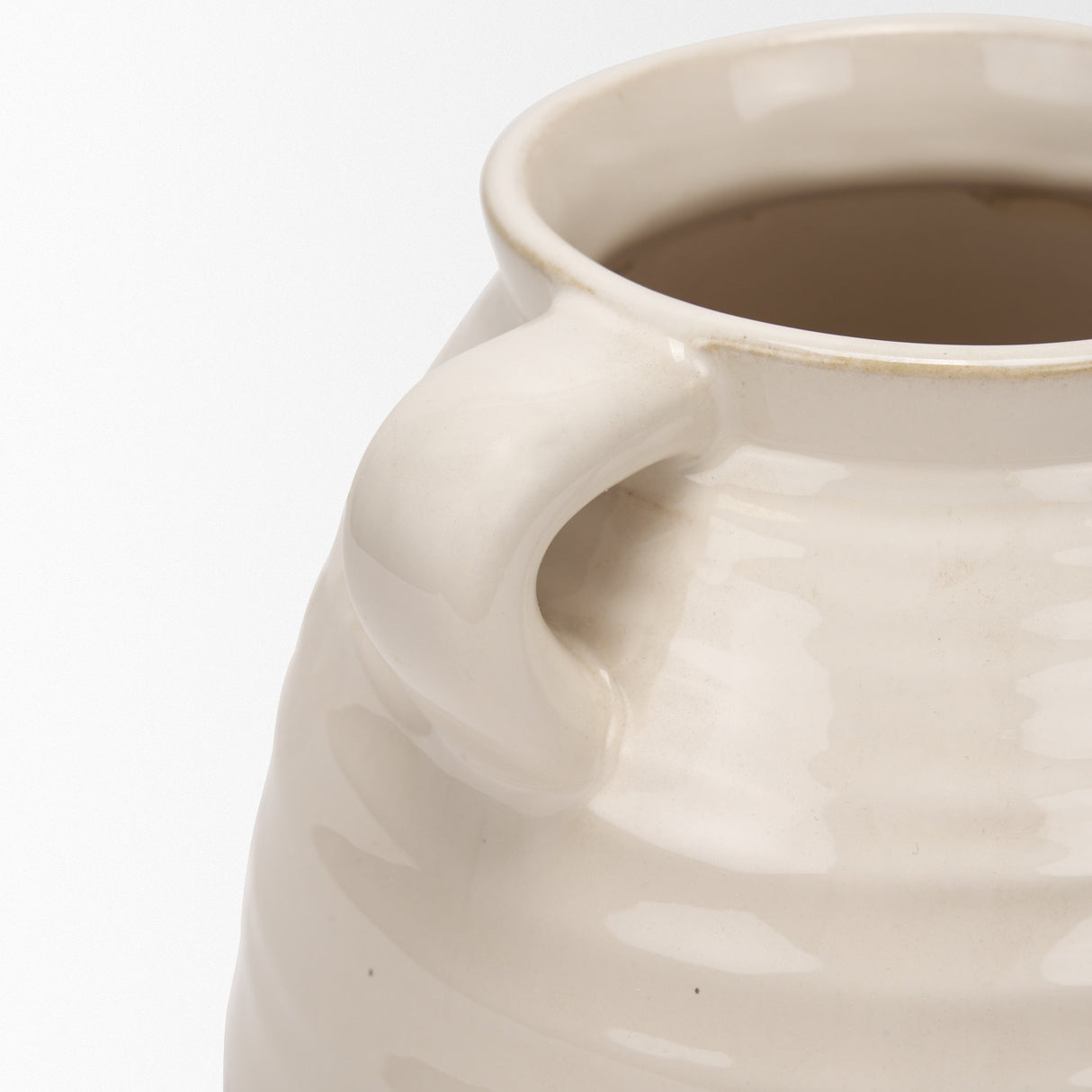 Tryna Large Beige w/ Matte Brown Ceramic Vase by Mercana at Eve Furniture