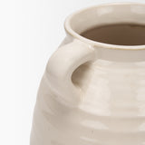 Tryna Large Beige w/ Matte Brown Ceramic Vase by Mercana at Eve Furniture