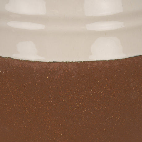 Tryna Large Beige w/ Matte Brown Ceramic Vase by Mercana at Eve Furniture