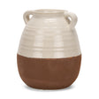 Tryna Large Beige w/ Matte Brown Ceramic Vase by Mercana at Eve Furniture
