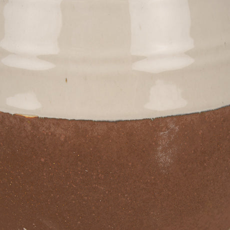 Tryna Small Beige w/ Matte Brown Ceramic Vase by Mercana at Eve Furniture