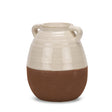 Tryna Small Beige w/ Matte Brown Ceramic Vase by Mercana at Eve Furniture