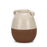 Tryna Small Beige w/ Matte Brown Ceramic Vase by Mercana at Eve Furniture