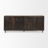 Tucker Dark Brown w/ Carved Arch Pattern 4 Door Sideboard by Mercana at Eve Furniture
