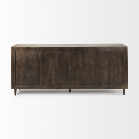 Tucker Dark Brown w/ Carved Arch Pattern 4 Door Sideboard by Mercana at Eve Furniture