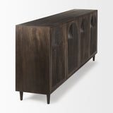 Tucker Dark Brown w/ Carved Arch Pattern 4 Door Sideboard by Mercana at Eve Furniture
