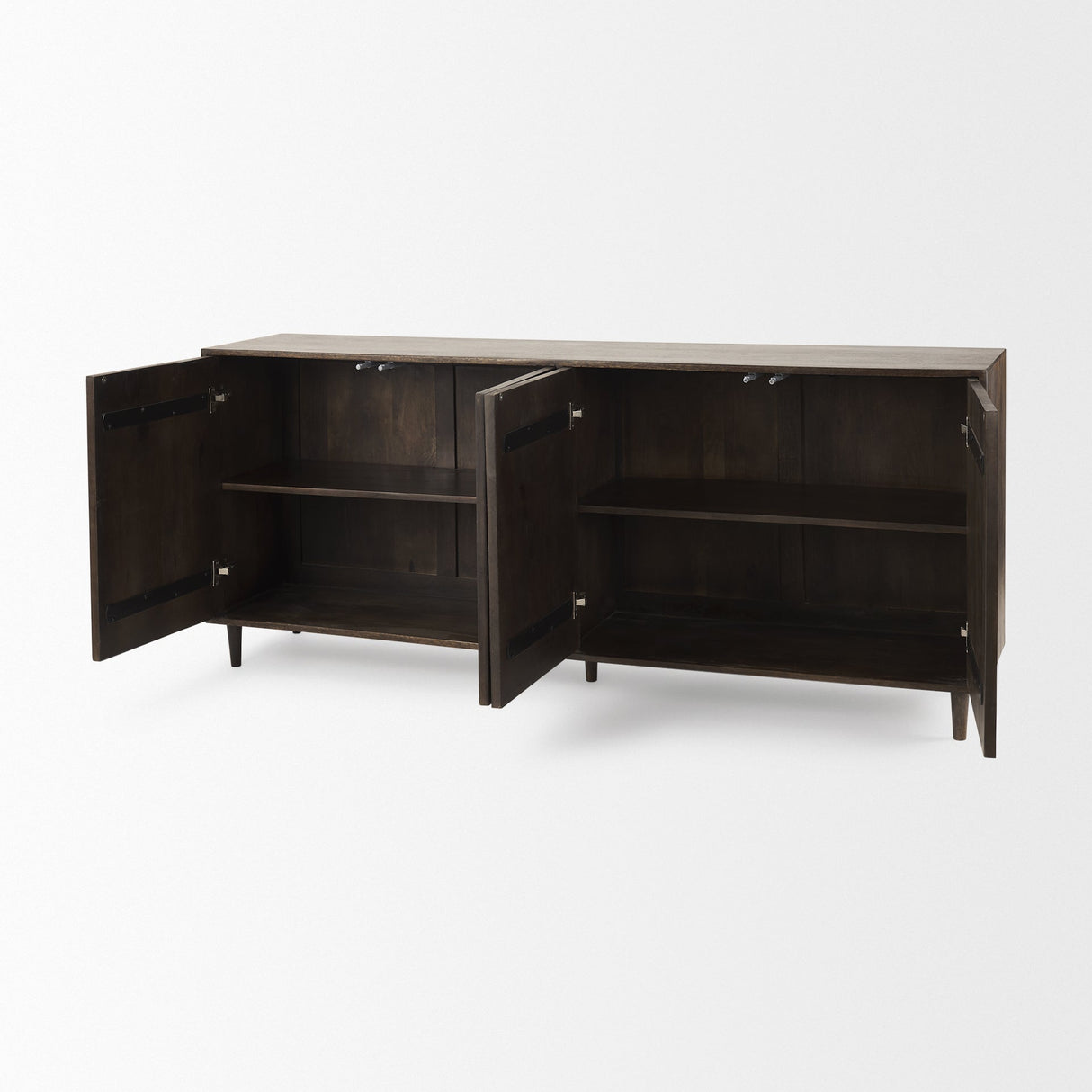 Tucker Dark Brown w/ Carved Arch Pattern 4 Door Sideboard by Mercana at Eve Furniture