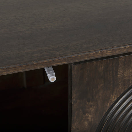 Tucker Dark Brown w/ Carved Arch Pattern 4 Door Sideboard by Mercana at Eve Furniture