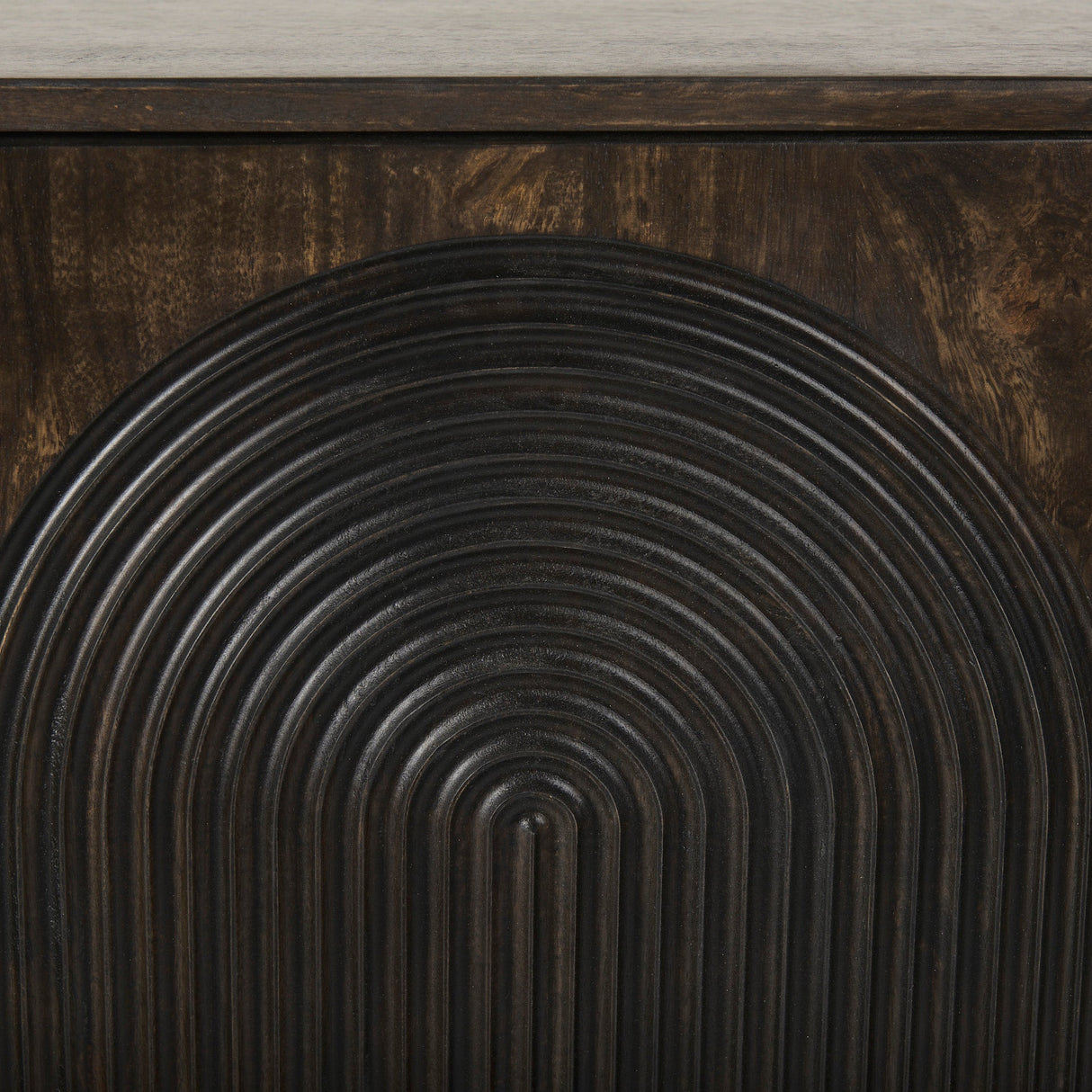 Tucker Dark Brown w/ Carved Arch Pattern 4 Door Sideboard by Mercana at Eve Furniture
