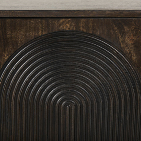 Tucker Dark Brown w/ Carved Arch Pattern 4 Door Sideboard by Mercana at Eve Furniture