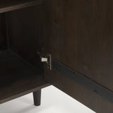 Tucker Dark Brown Wood w/ Carved Arch Pattern 2 Door Cabinet by Mercana at Eve Furniture