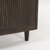 Tucker Dark Brown Wood w/ Carved Arch Pattern 2 Door Cabinet by Mercana at Eve Furniture