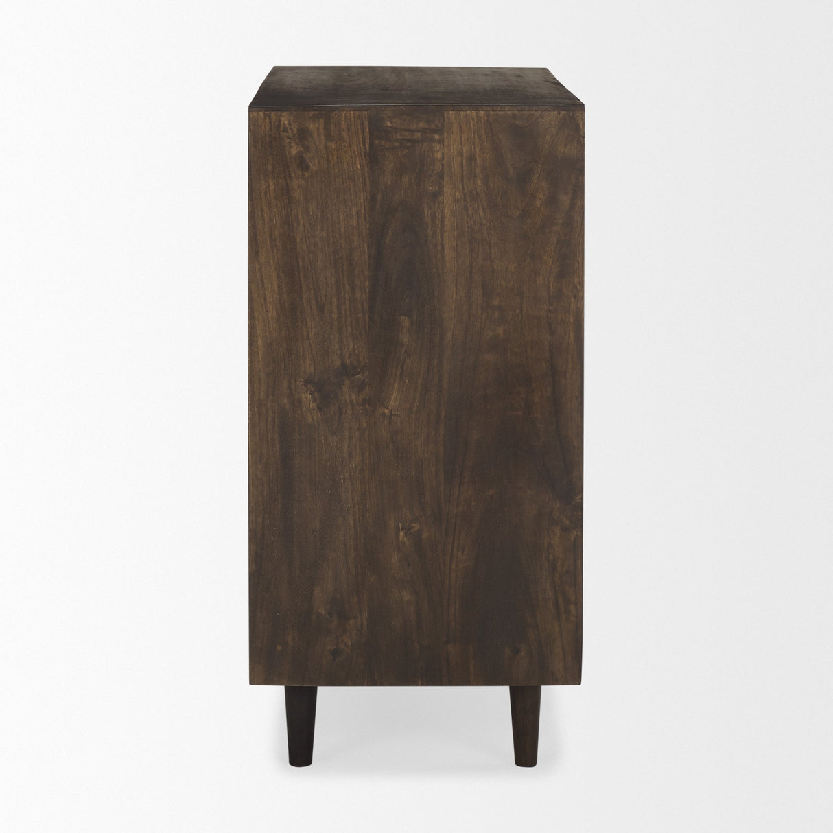 Tucker Dark Brown Wood w/ Carved Arch Pattern 2 Door Cabinet by Mercana at Eve Furniture