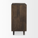 Tucker Dark Brown Wood w/ Carved Arch Pattern 2 Door Cabinet by Mercana at Eve Furniture