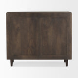 Tucker Dark Brown Wood w/ Carved Arch Pattern 2 Door Cabinet by Mercana at Eve Furniture