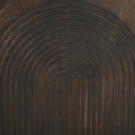 Tucker Dark Brown Wood w/ Carved Arch Pattern 2 Door Cabinet by Mercana at Eve Furniture