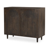 Tucker Dark Brown Wood w/ Carved Arch Pattern 2 Door Cabinet by Mercana at Eve Furniture