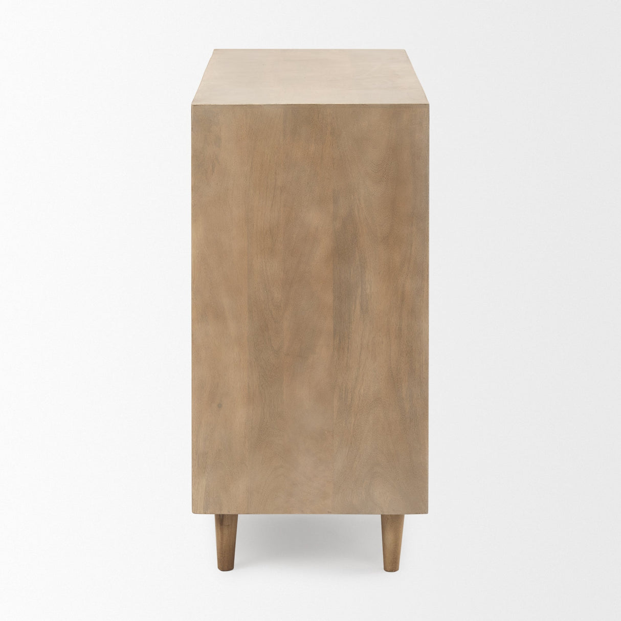 Tucker Light Brown Wood w/ Carved Arch Pattern 2 Door Accent Cabinet by Mercana at Eve Furniture