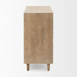 Tucker Light Brown Wood w/ Carved Arch Pattern 2 Door Accent Cabinet by Mercana at Eve Furniture