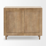 Tucker Light Brown Wood w/ Carved Arch Pattern 2 Door Accent Cabinet by Mercana at Eve Furniture
