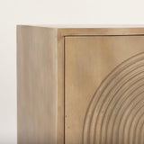 Tucker Light Brown Wood w/ Carved Arch Pattern 2 Door Accent Cabinet by Mercana at Eve Furniture