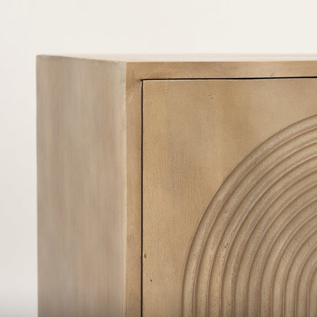 Tucker Light Brown Wood w/ Carved Arch Pattern 2 Door Accent Cabinet by Mercana at Eve Furniture