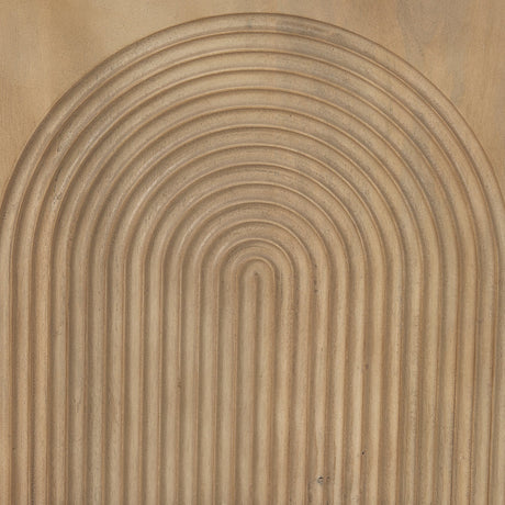 Tucker Light Brown Wood w/ Carved Arch Pattern 2 Door Accent Cabinet by Mercana at Eve Furniture