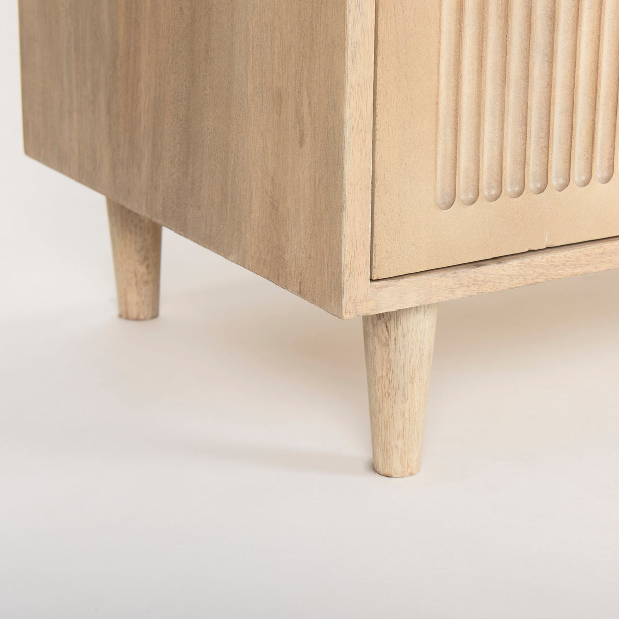 Tucker Light Brown Wood w/ Carved Arch Pattern 4 Door Sideboard by Mercana at Eve Furniture