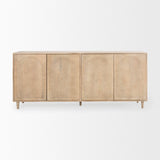 Tucker Light Brown Wood w/ Carved Arch Pattern 4 Door Sideboard by Mercana at Eve Furniture