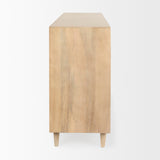 Tucker Light Brown Wood w/ Carved Arch Pattern 4 Door Sideboard by Mercana at Eve Furniture