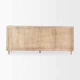 Tucker Light Brown Wood w/ Carved Arch Pattern 4 Door Sideboard by Mercana at Eve Furniture