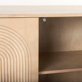 Tucker Light Brown Wood w/ Carved Arch Pattern 4 Door Sideboard by Mercana at Eve Furniture
